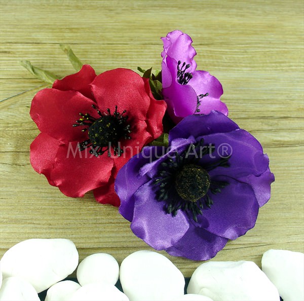 Silk Anemone Carmine Violet Red