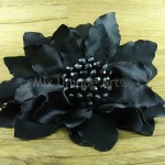 Big Black Flower with Glass Beads